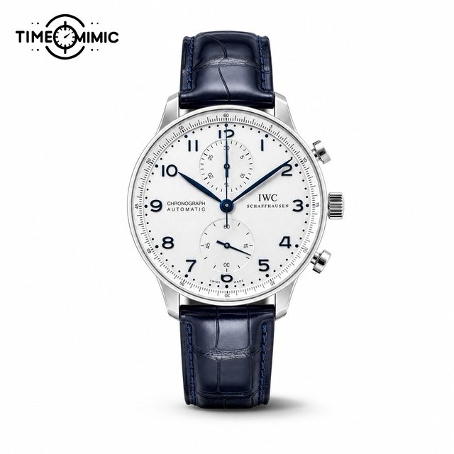 Collector view of IWC Portugieser Chronograph Ref. IW371606 White Dial superclone watch