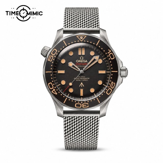 Collector view of Omega Seamaster 300M 007 Edition Brown superclone watch