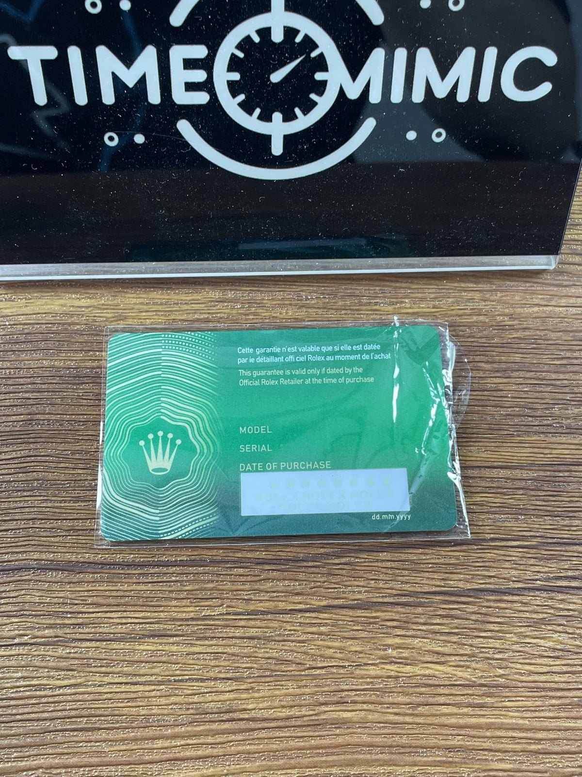 watch and supplied card