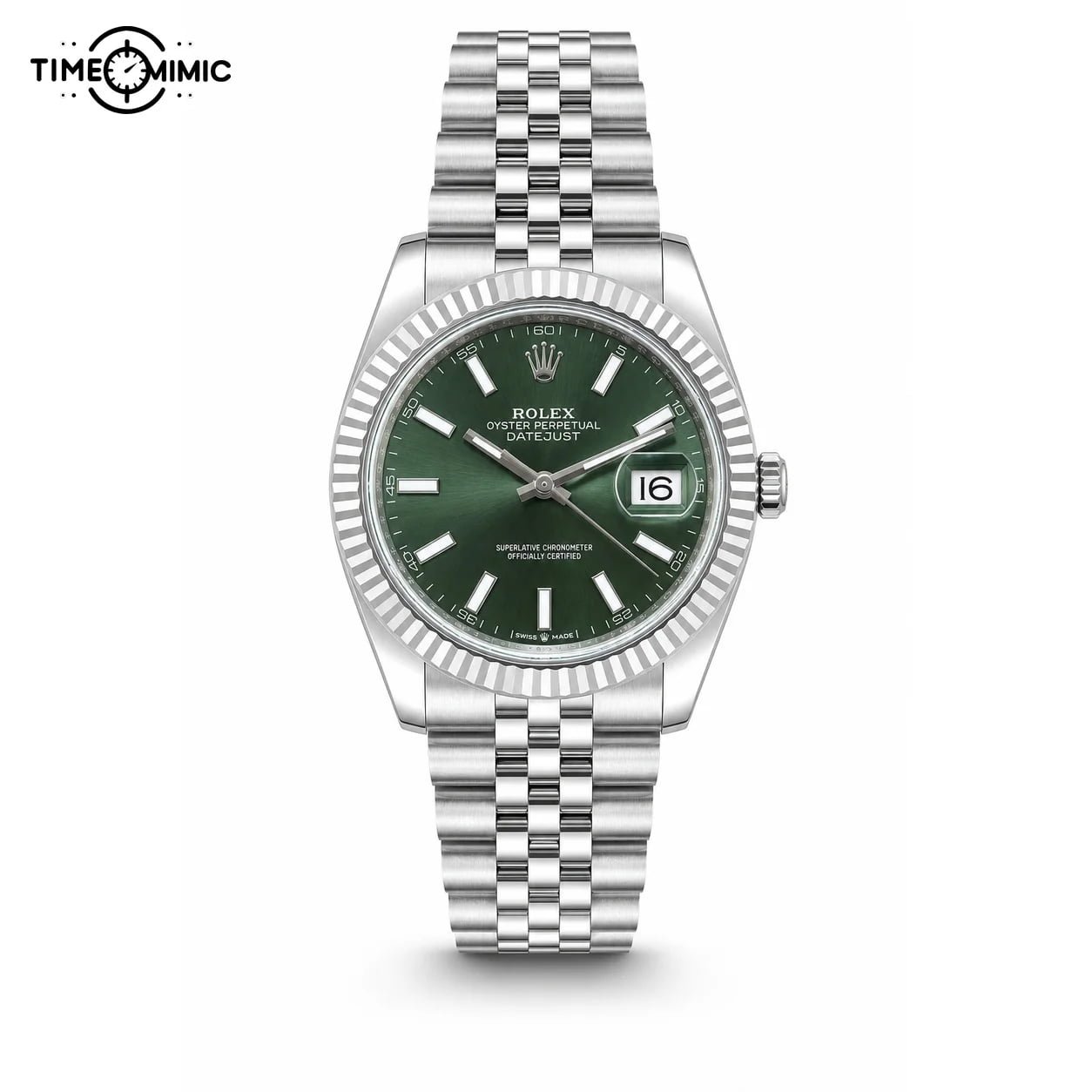 Front view of Rolex Datejust 41 Ref. 126334-0028 superclone watch