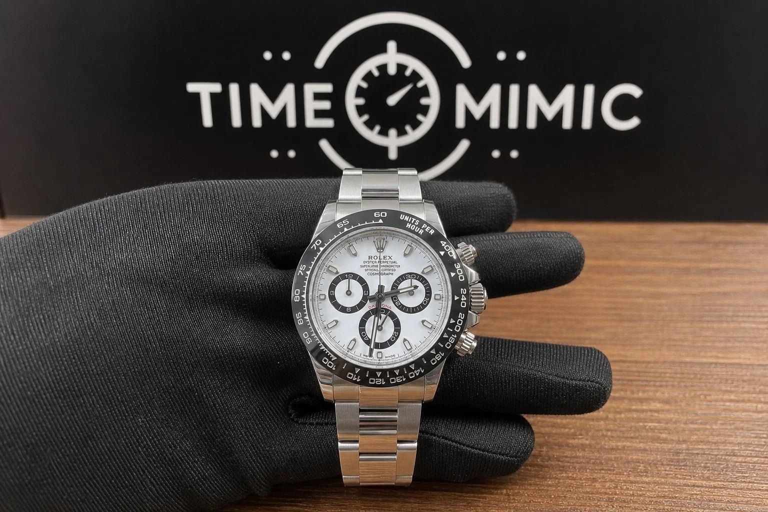 Detailed view of Rolex Daytona reference 116500 collector watch