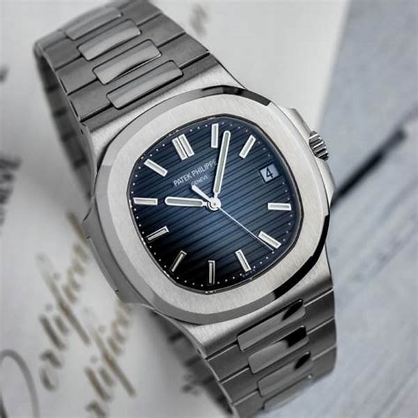 Blue-dial Nautilus-style watch with integrated bracelet
