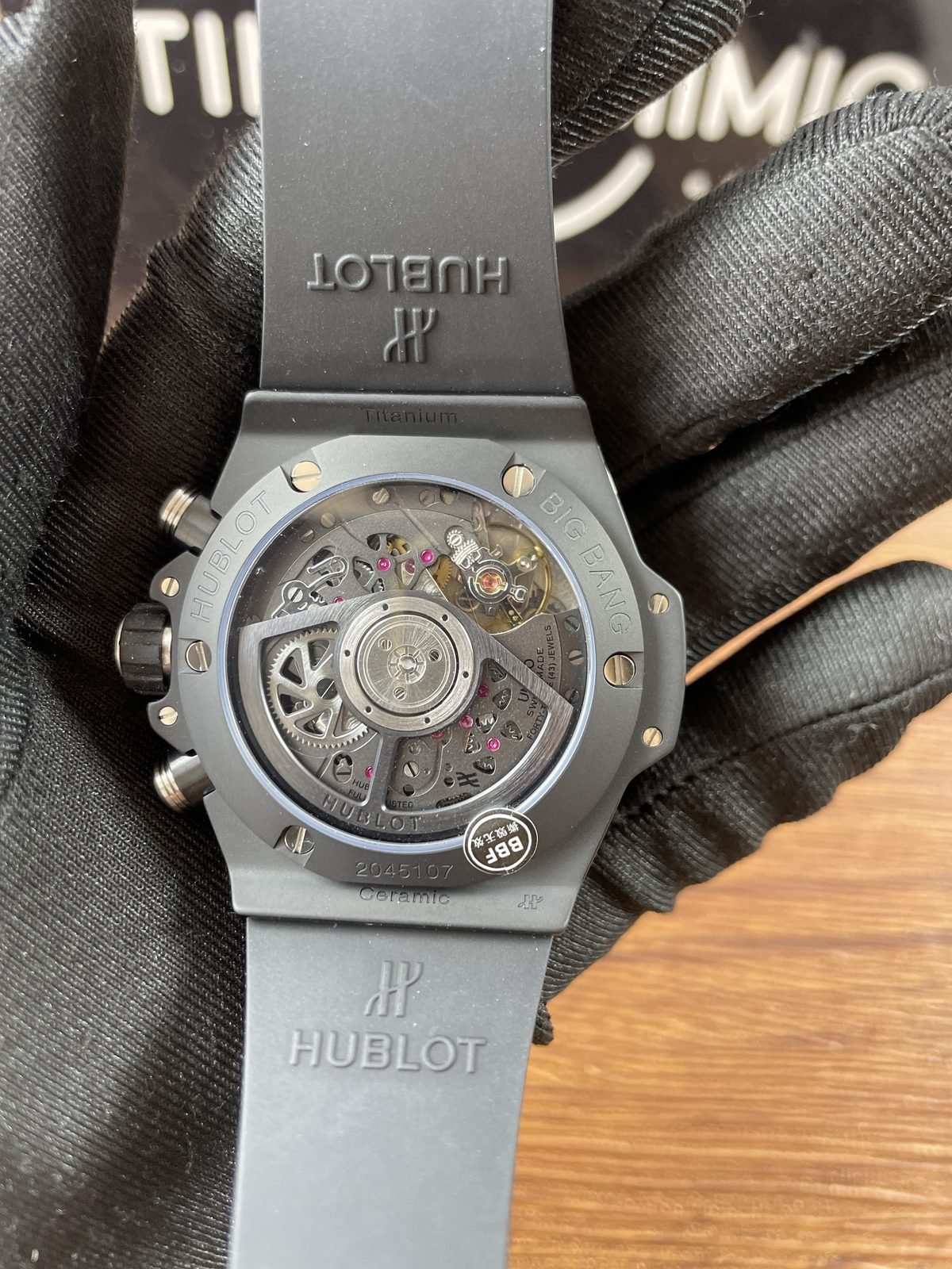 Hublot Big Bang 441 CI 1170 RX replica display back central rotor HUB1280 style markings