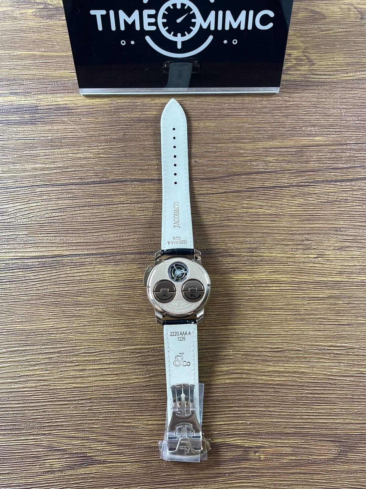 Jacob and Co Casino Tourbillon CA100 40 replica engraved style back circular controls and open mechanical structure view