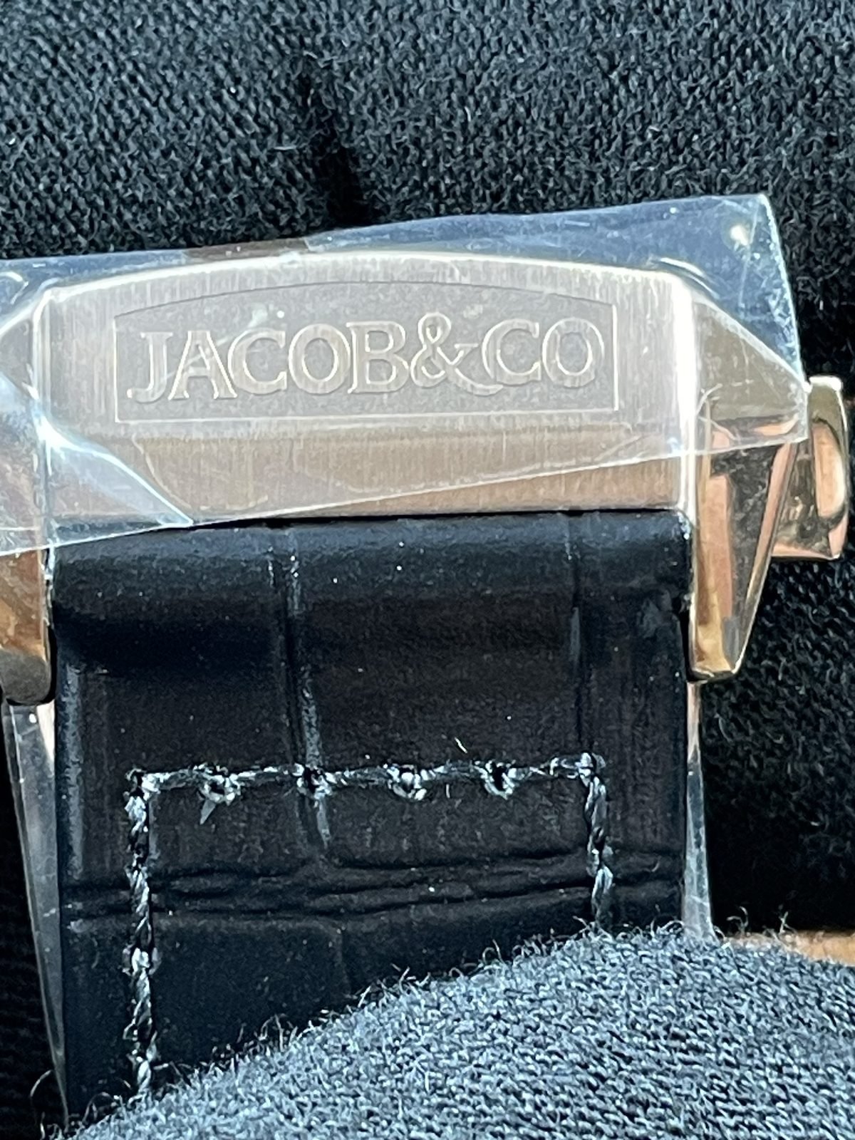 Jacob and Co Casino Tourbillon CA100 40 replica lug and strap connection with Jacob and Co style marking