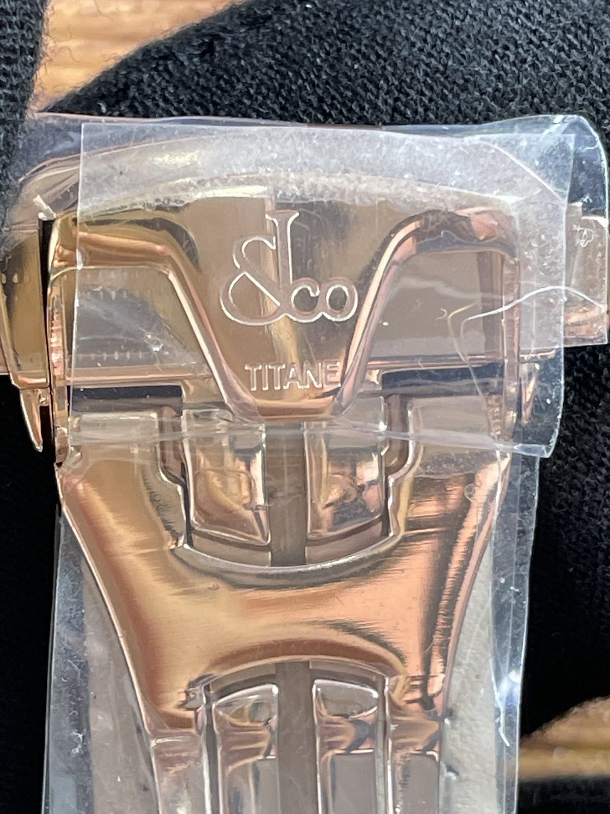 Jacob and Co Casino Tourbillon CA100 40 replica deployant clasp with Titan and logo style markings under film