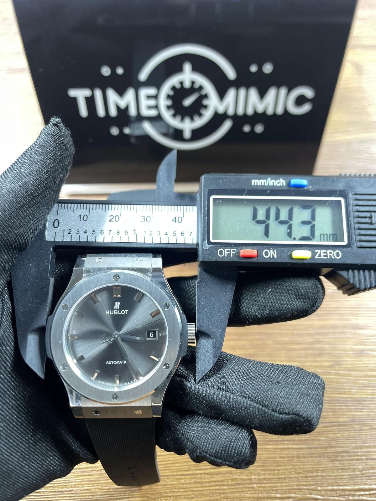 Hublot Classic Fusion 565 NX 7071 RX replica pictured maximum span about 44.3 millimetres including crown