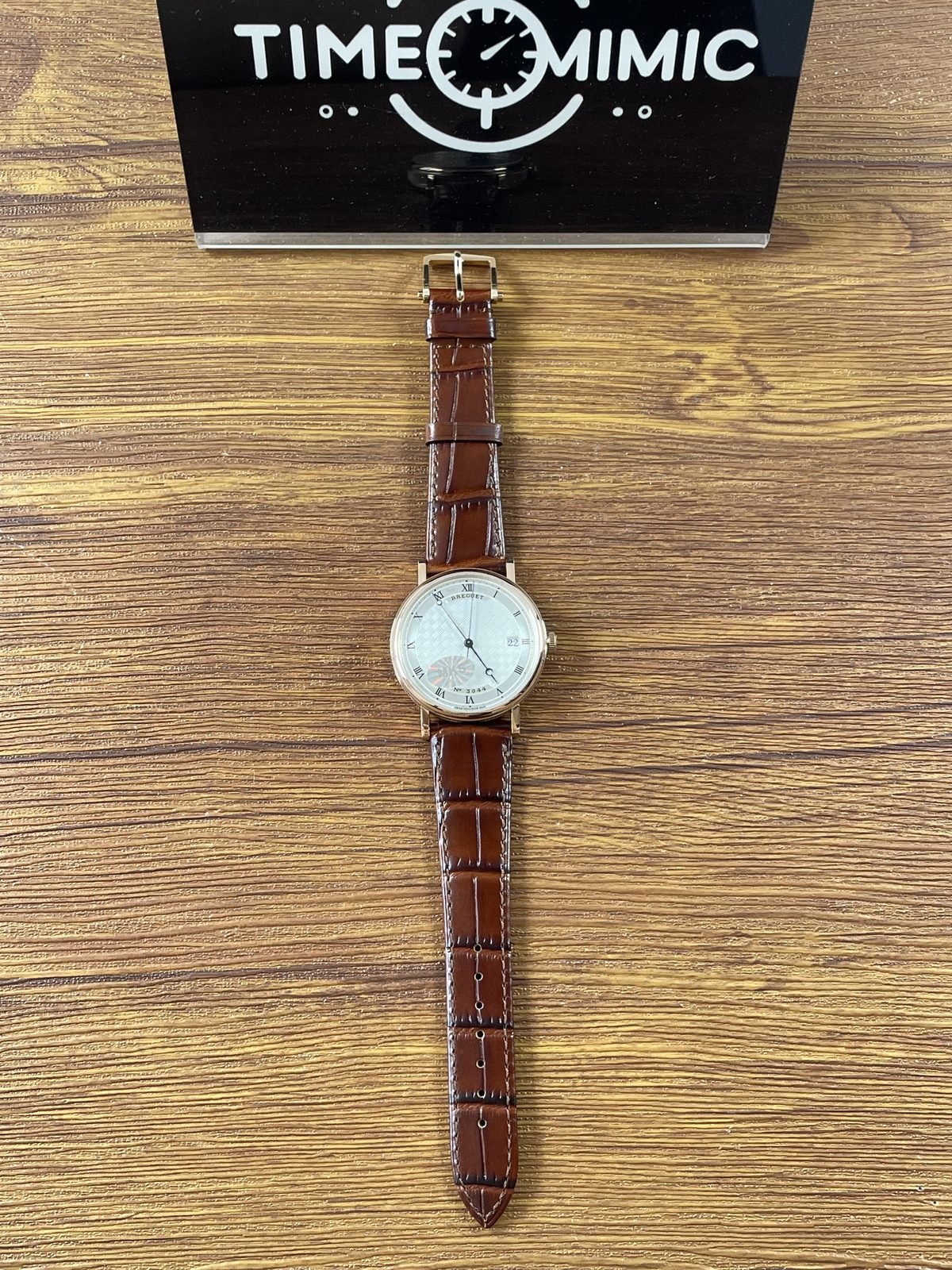 Breguet Classique 5177BA replica full watch brown embossed strap and pin buckle