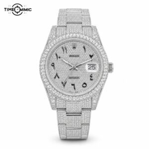 Rolex Custom Full Diamond Arabic replica watch
