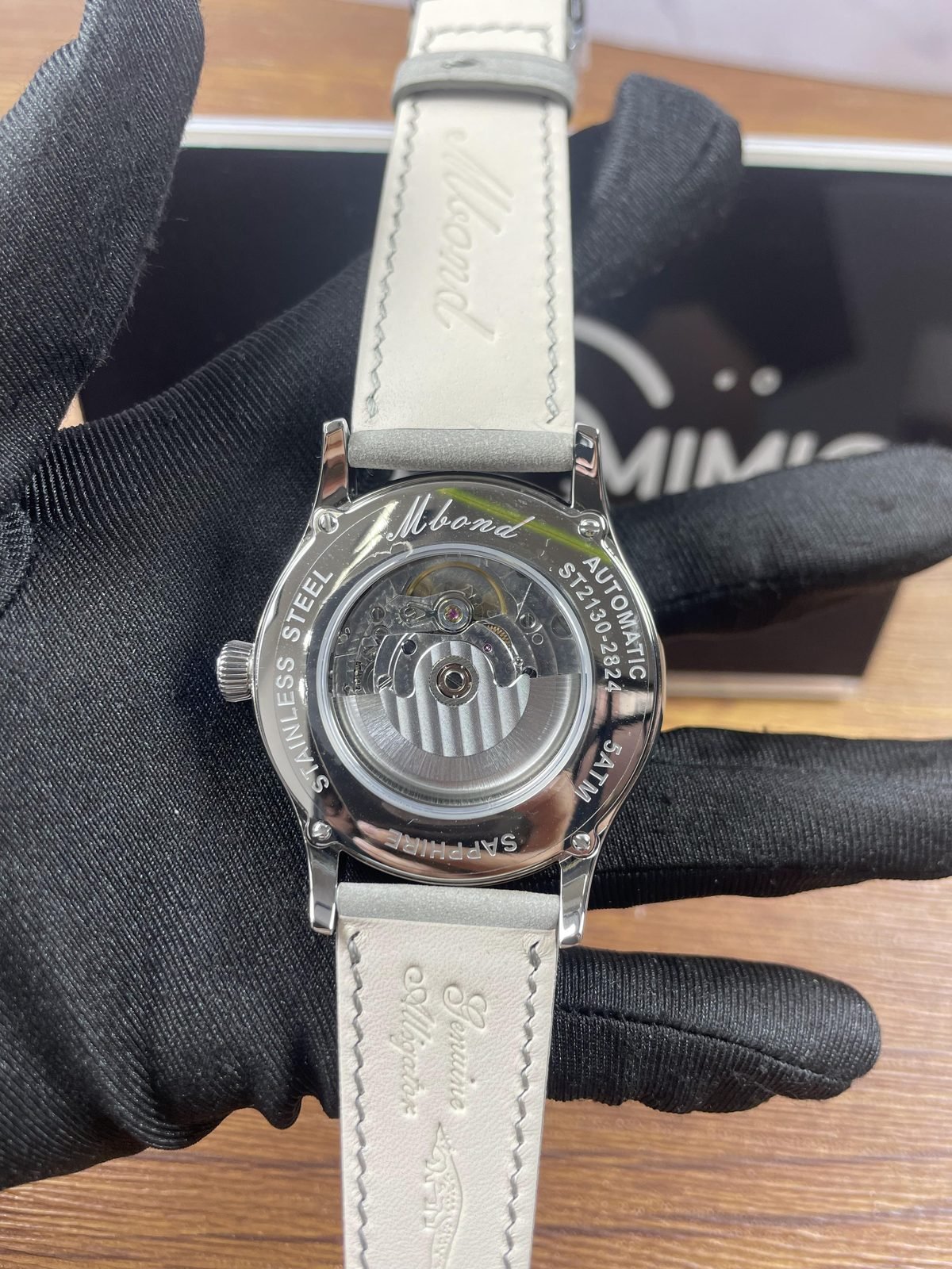 Endeavour style custom replica watch display back central rotor ST2130 2824 style marking