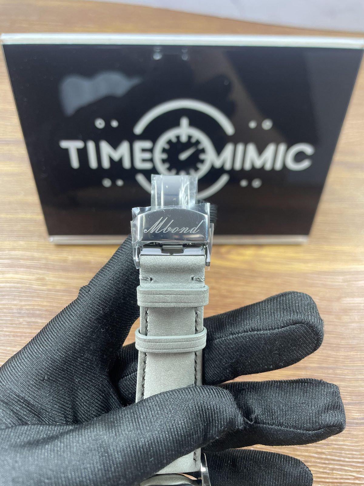 Endeavour style custom replica watch grey suede look strap deployant style clasp