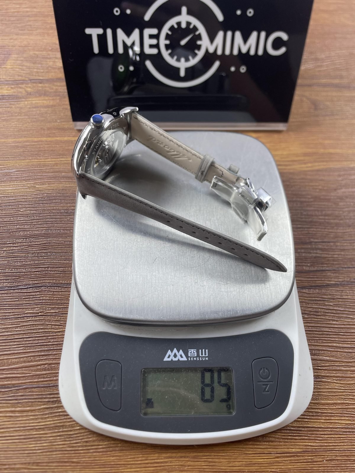 Endeavour style custom replica watch pictured scale reading about 85 grams