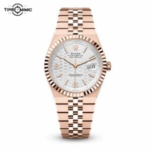Rolex Land-Dweller Silver Dial Everose replica watch
