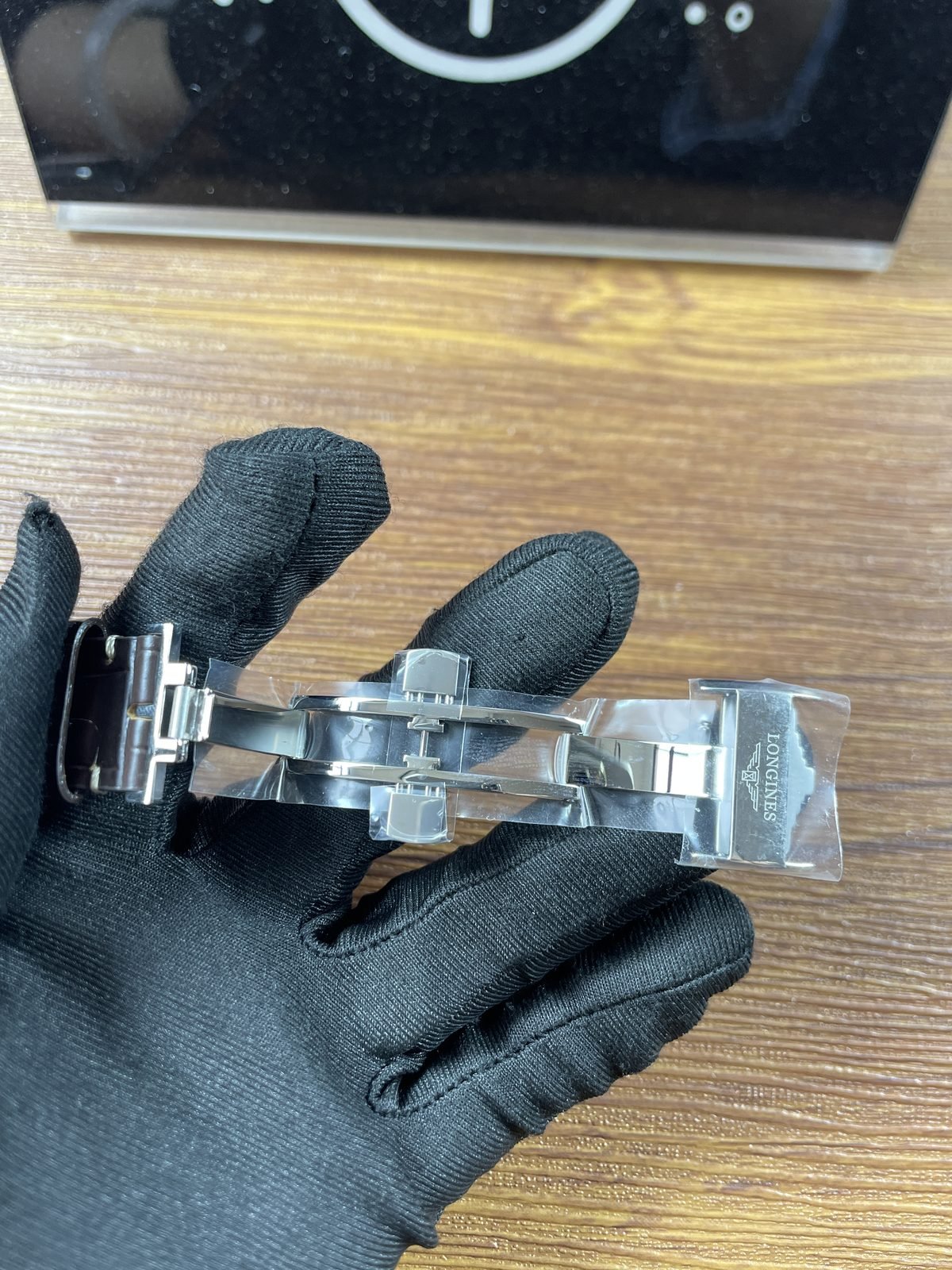 Longines Master Collection L2 909 4 78 3 replica polished folding clasp fully opened under protective film