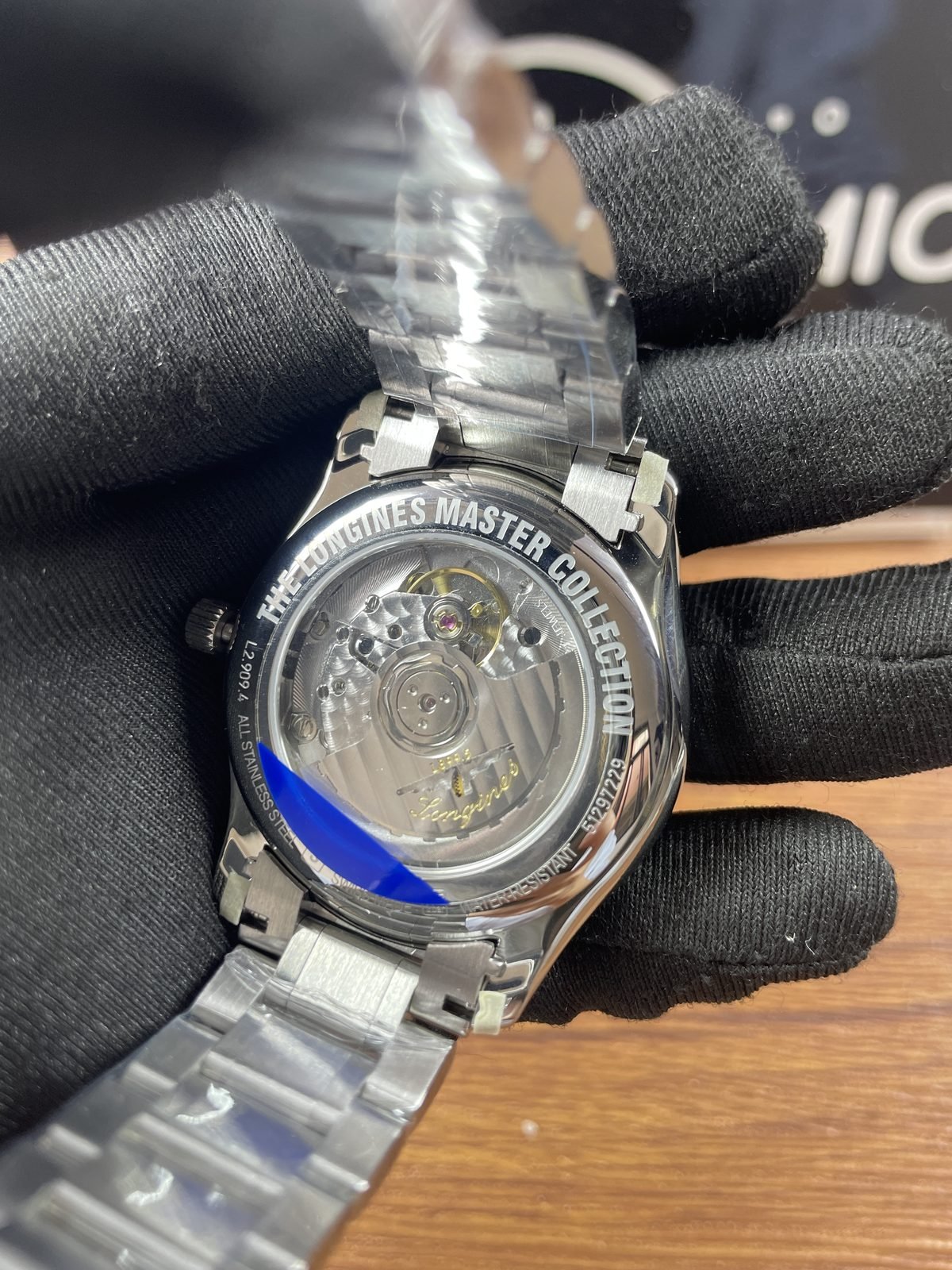 Longines Master Collection L2 909 4 92 6 replica transparent back full size striped rotor automatic mechanical appearance