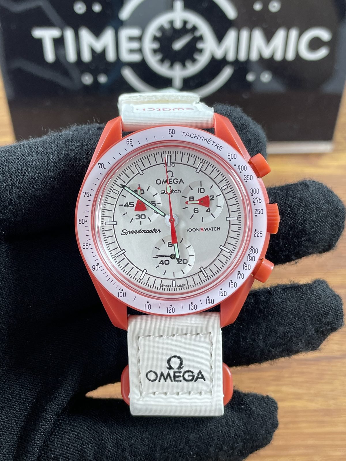 Swatch MoonSwatch SO33M100 replica watch QC detail image 1