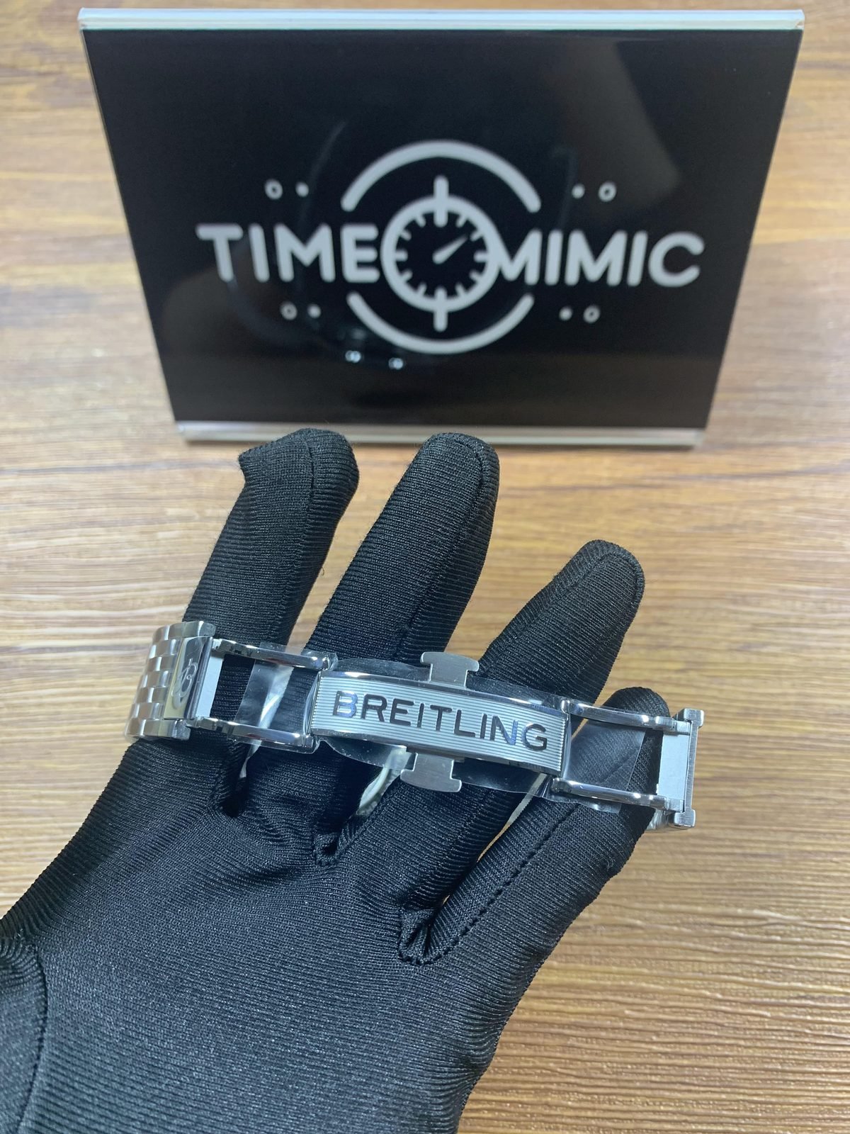 Breitling Navitimer AB0139211B1P1 listing sample opened folding clasp with BREITLING style text