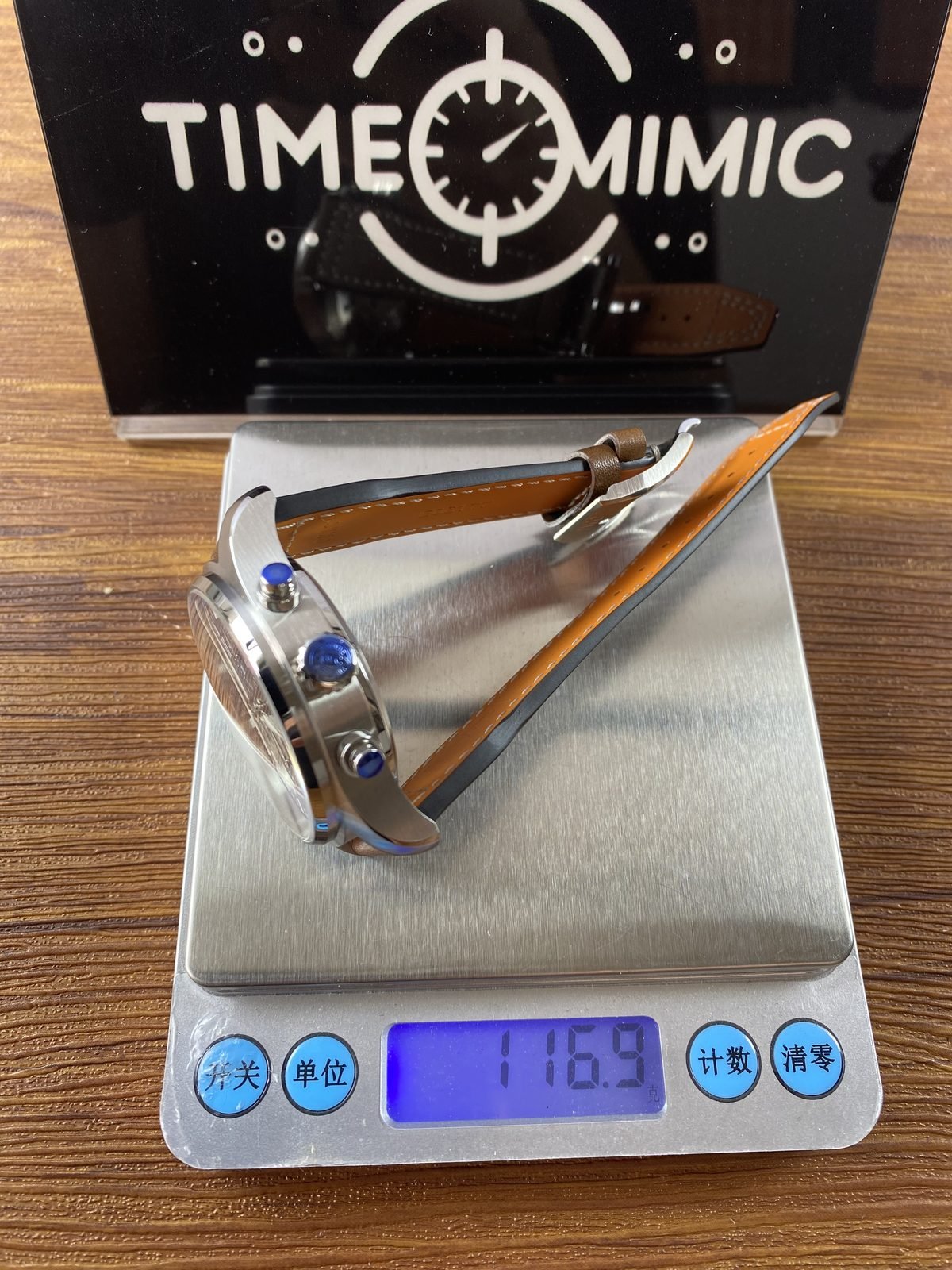 IWC Pilot IW377714 replica pictured open strap weight 116.9 grams