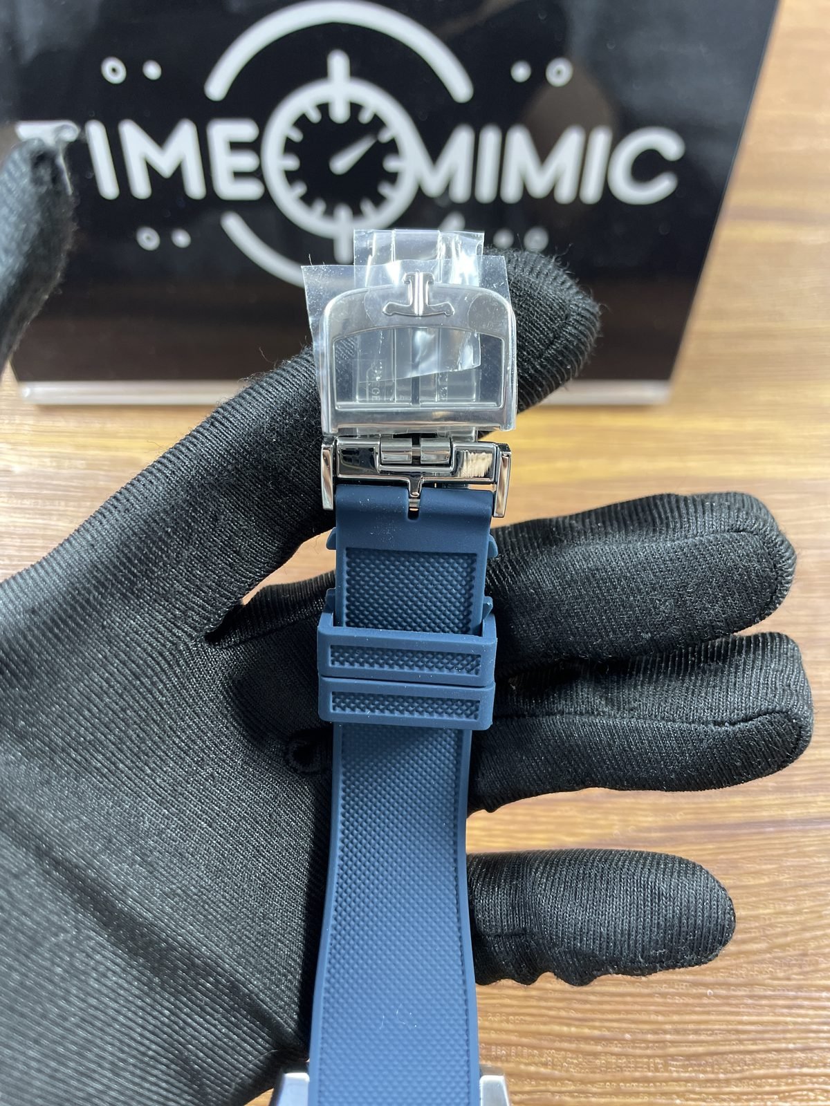 Jaeger LeCoultre Polaris Q906868J replica polished folding clasp logo style mark blue textured strap and film