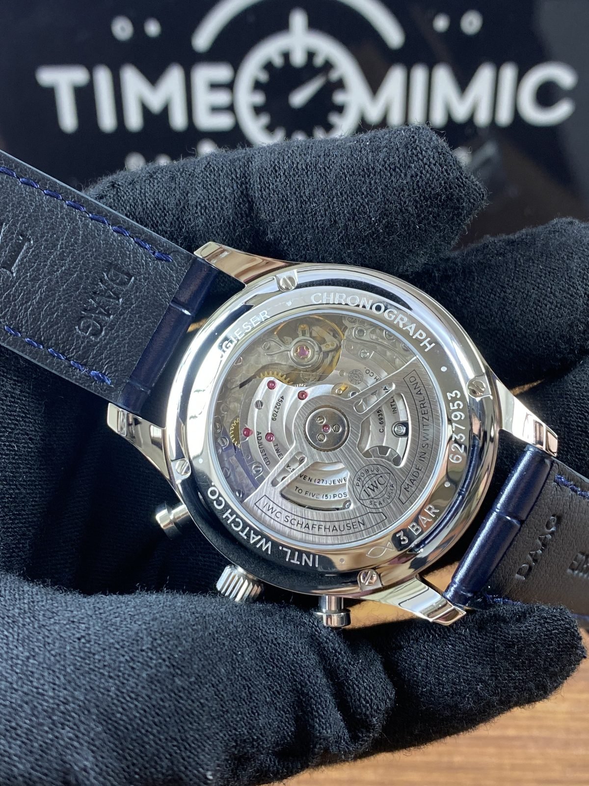 IWC Portugieser IW371446 replica exhibition back C 69355 and 27 jewels style markings 6237953 style number