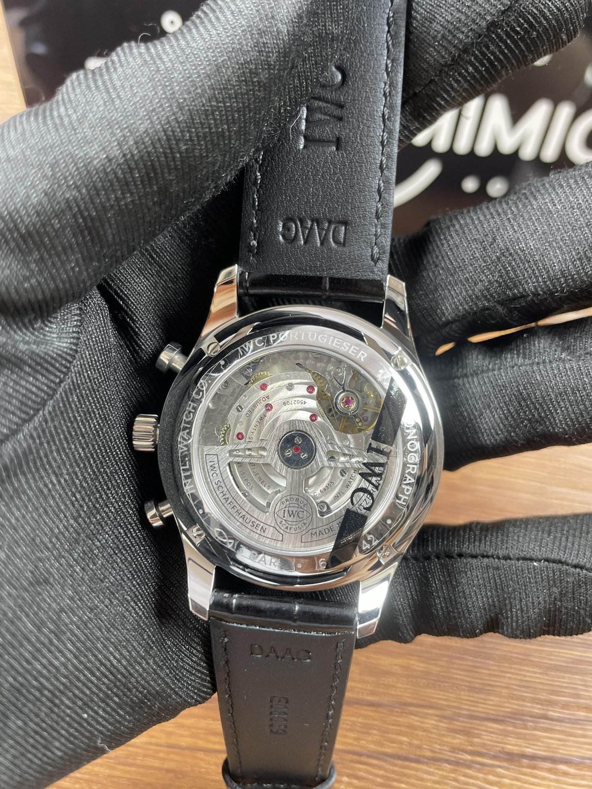 IWC Portugieser IW371601 replica transparent back decorated automatic mechanical appearance close view