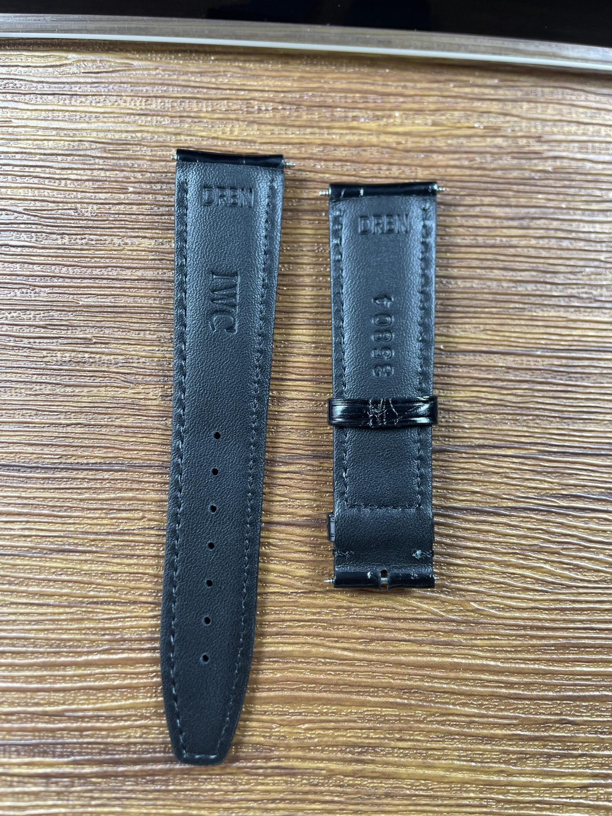 IWC Portugieser IW371615 replica loose spare strap underside IWC style markings view