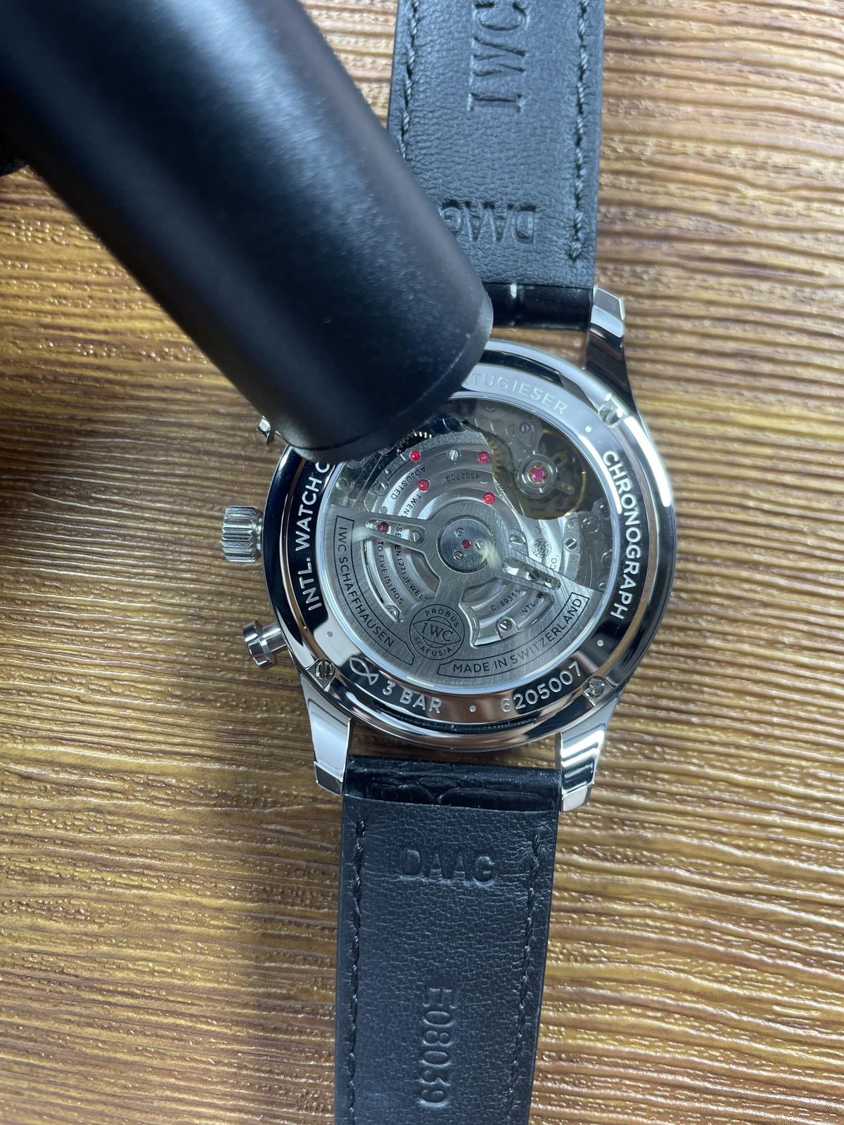 IWC Portugieser IW371615 replica exhibition back C 69355 27 jewels and 6205001 style markings
