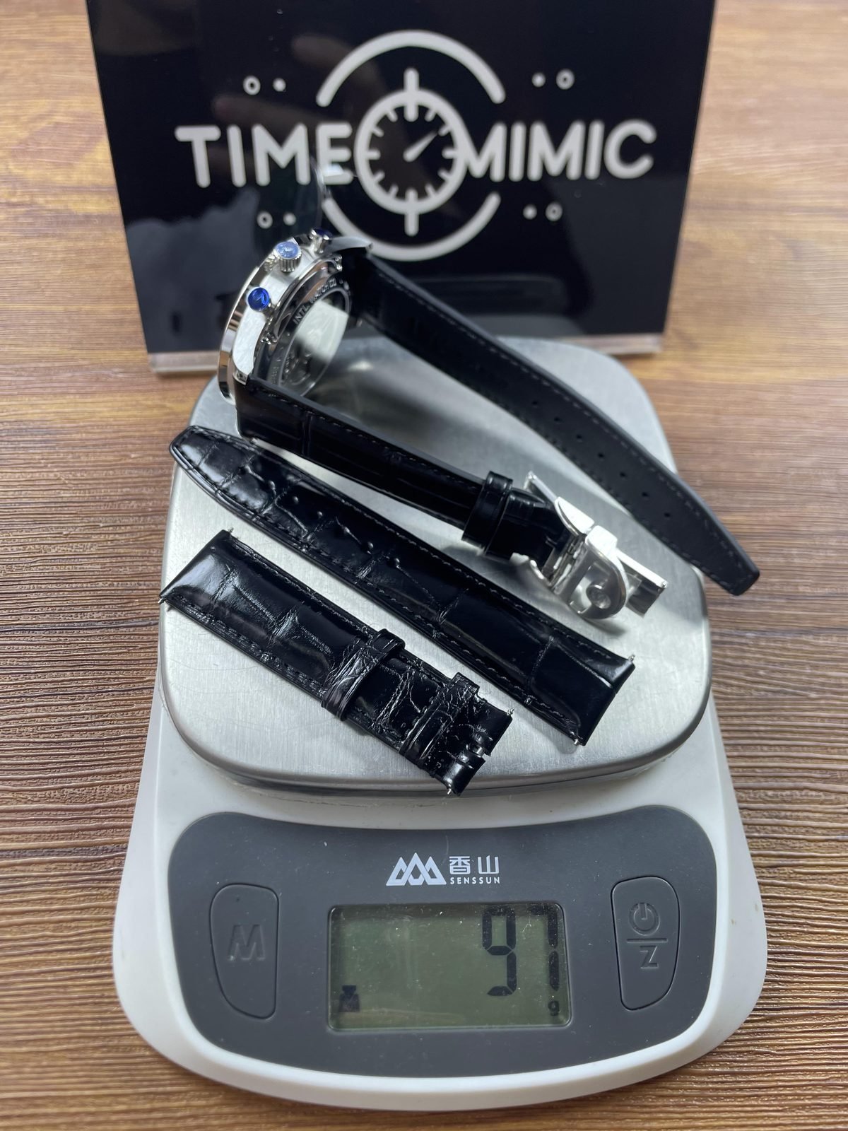 IWC Portugieser IW371615 replica pictured combined 97 gram load with watch and loose spare strap sections
