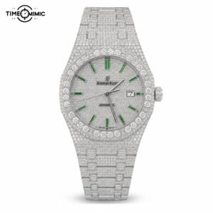 Audemars Piguet Royal Oak 15400 Full Diamond Green replica watch