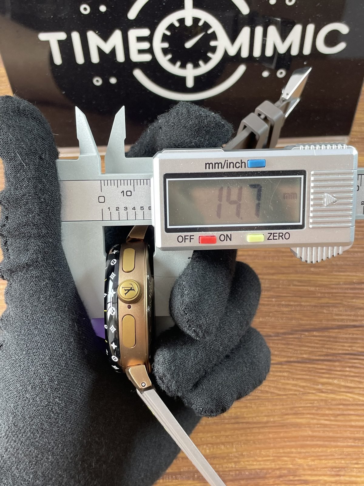 Louis Vuitton Tambour Horizon N1 replica single profile caliper image reading about 14.7 millimetres